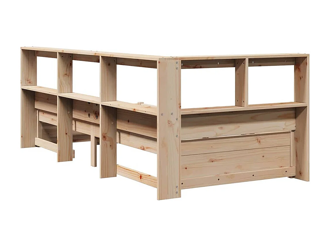 Lit bibliothèque sans matelas 90x190 cm bois de pin massif