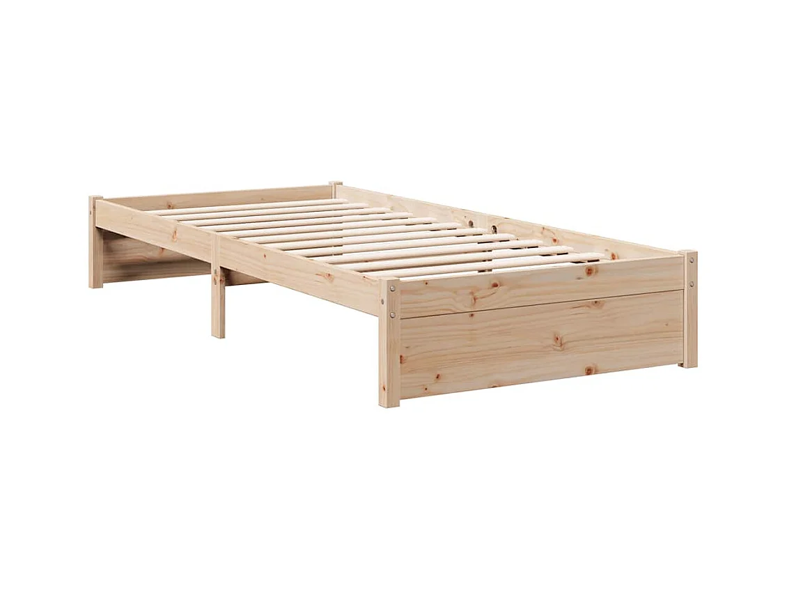 Bed met boekenkast zonder matras massief grenenhout 90x190 cm