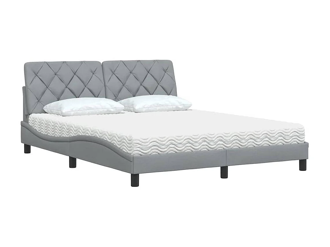 Bed met matras stof lichtgrijs 160x200 cm