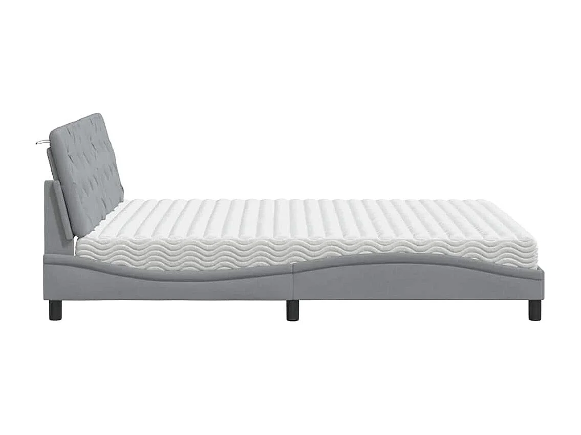 Bed met matras stof lichtgrijs 160x200 cm