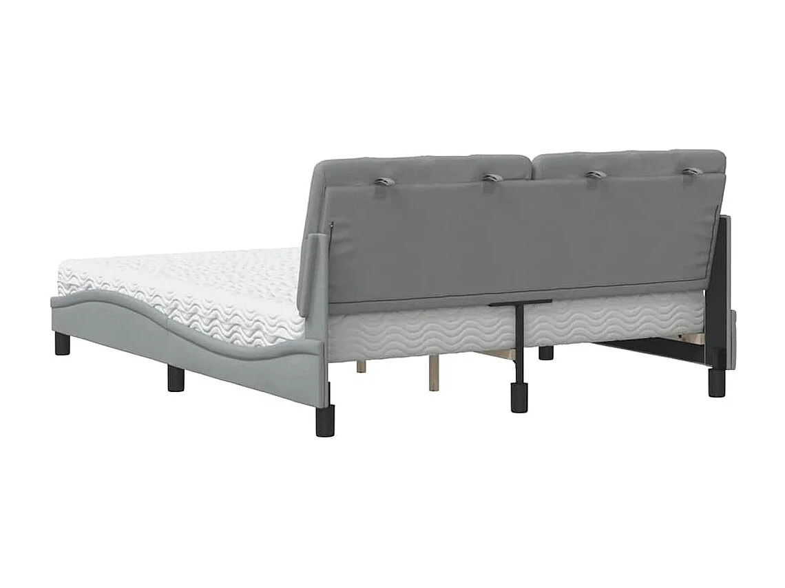 Bed met matras stof lichtgrijs 160x200 cm