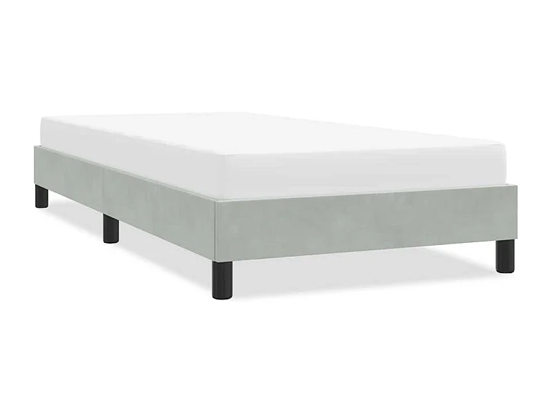 Cadre de lit sans matelas gris clair 80x220 cm velours