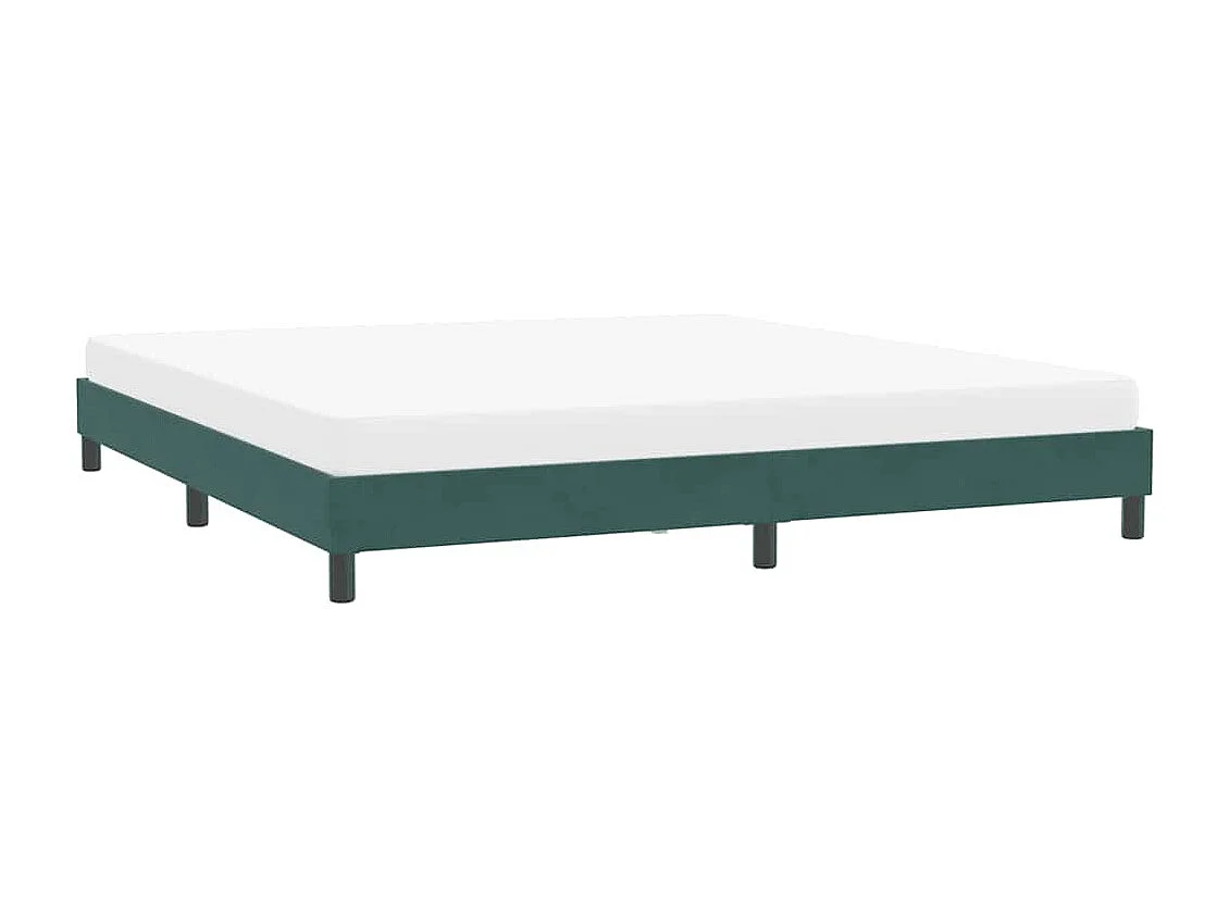 Cadre de lit sans matelas vert foncé 200x210 cm velours