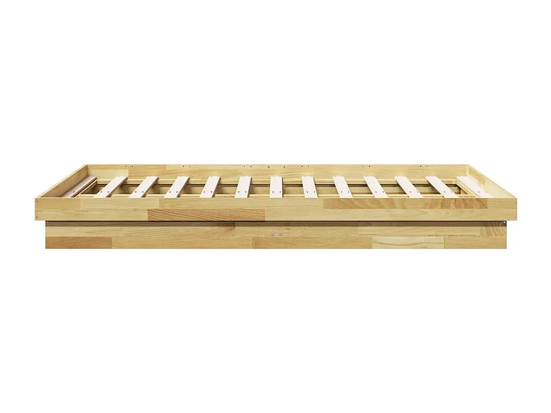 Cadre de lit sans matelas 120x190 cm bois massif de chêne
