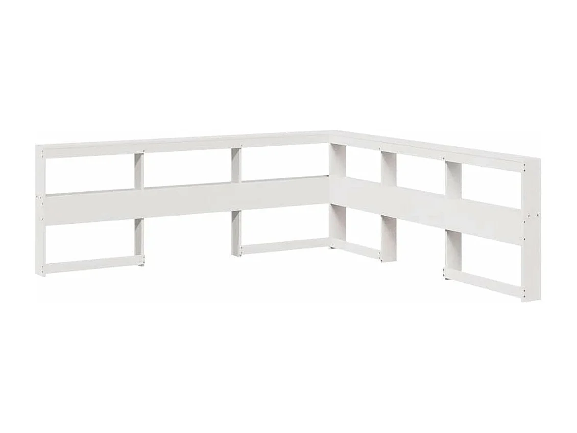 Cama com estante sem colchão 75x190 cm pinho maciço branco