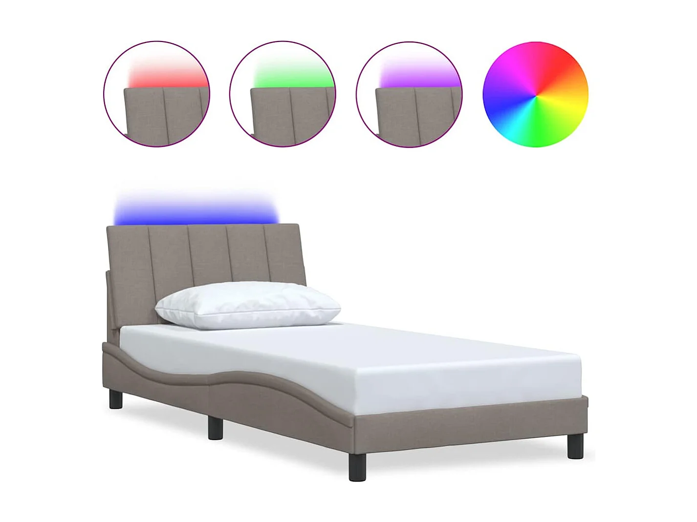 Estrutura cama sem colchão 100x200 cm tecido cinza-acastanhado