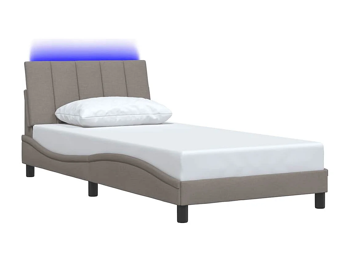 Estrutura cama sem colchão 100x200 cm tecido cinza-acastanhado