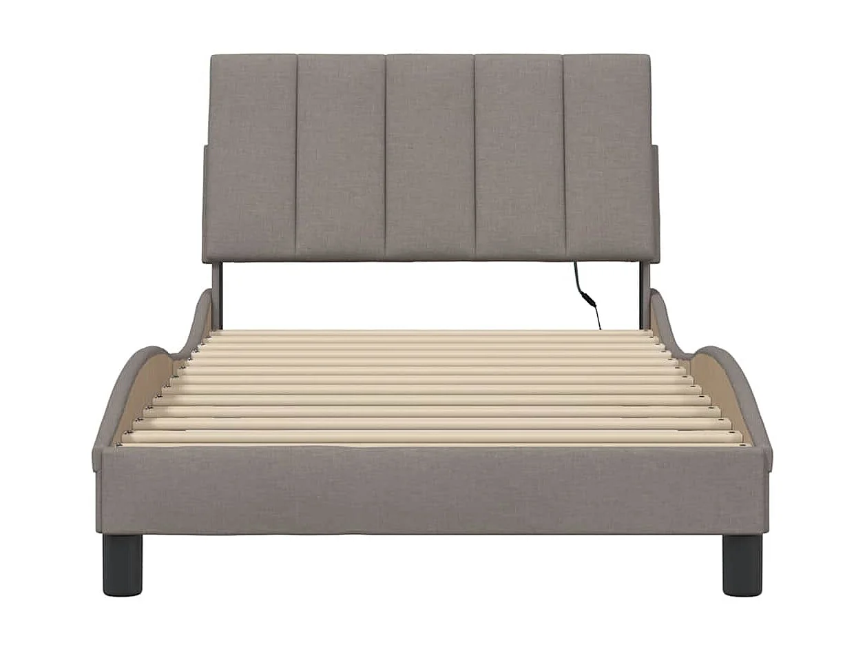 Estrutura cama sem colchão 100x200 cm tecido cinza-acastanhado