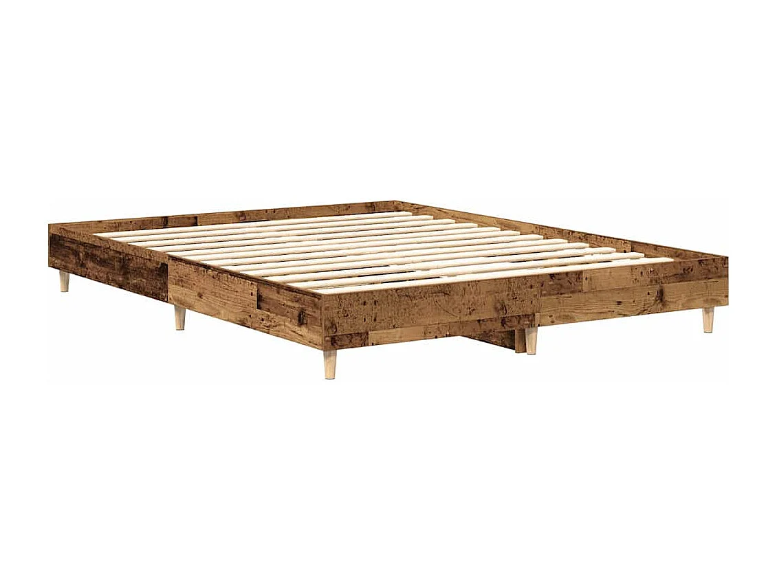 Cadre de lit sans matelas vieux bois 140x200 cm bois ingénierie