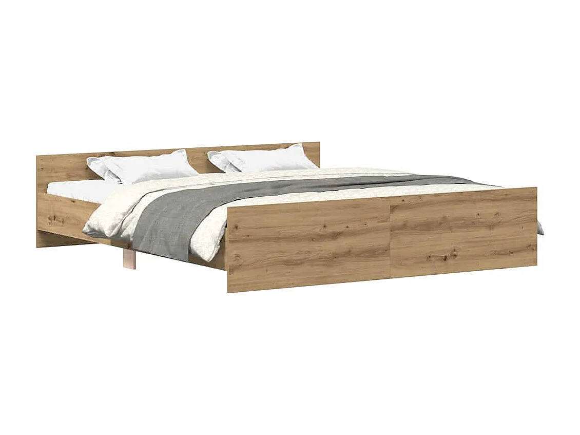 Estructura de cama sin colchón roble artesanal 160x200 cm