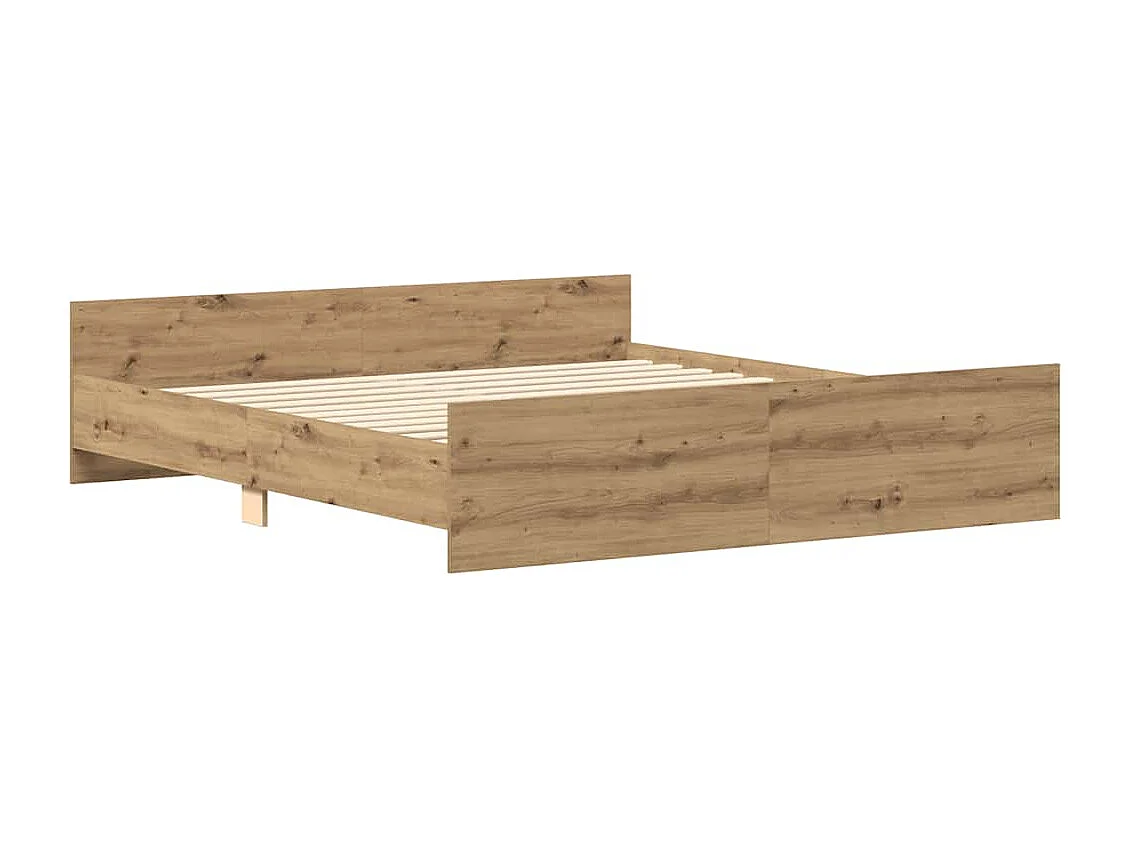 Estructura de cama sin colchón roble artesanal 160x200 cm