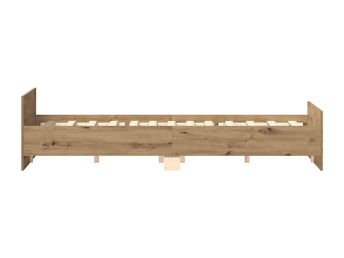 Cadre de lit sans matelas chêne artisanal 160x200 cm
