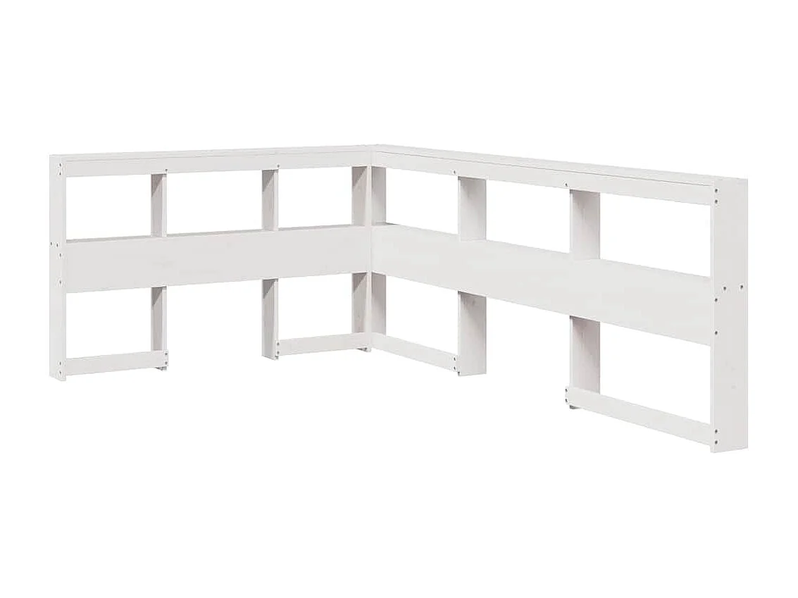 Lit bibliothèque sans matelas blanc 120x190 cm bois pin massif