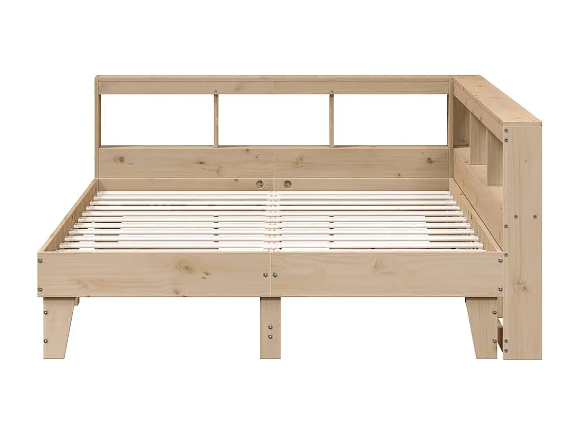 Cama con estantería sin colchón madera maciza de pino 150x200cm