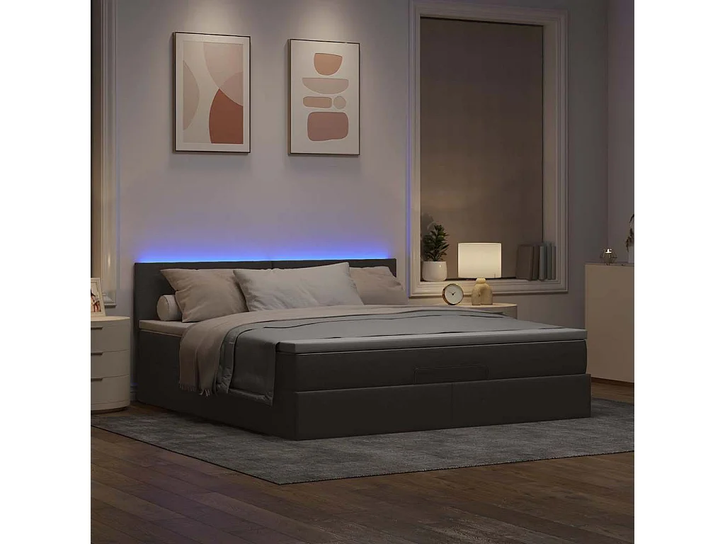 moldura de cama otomana  com tecido Taupe 180x200cm