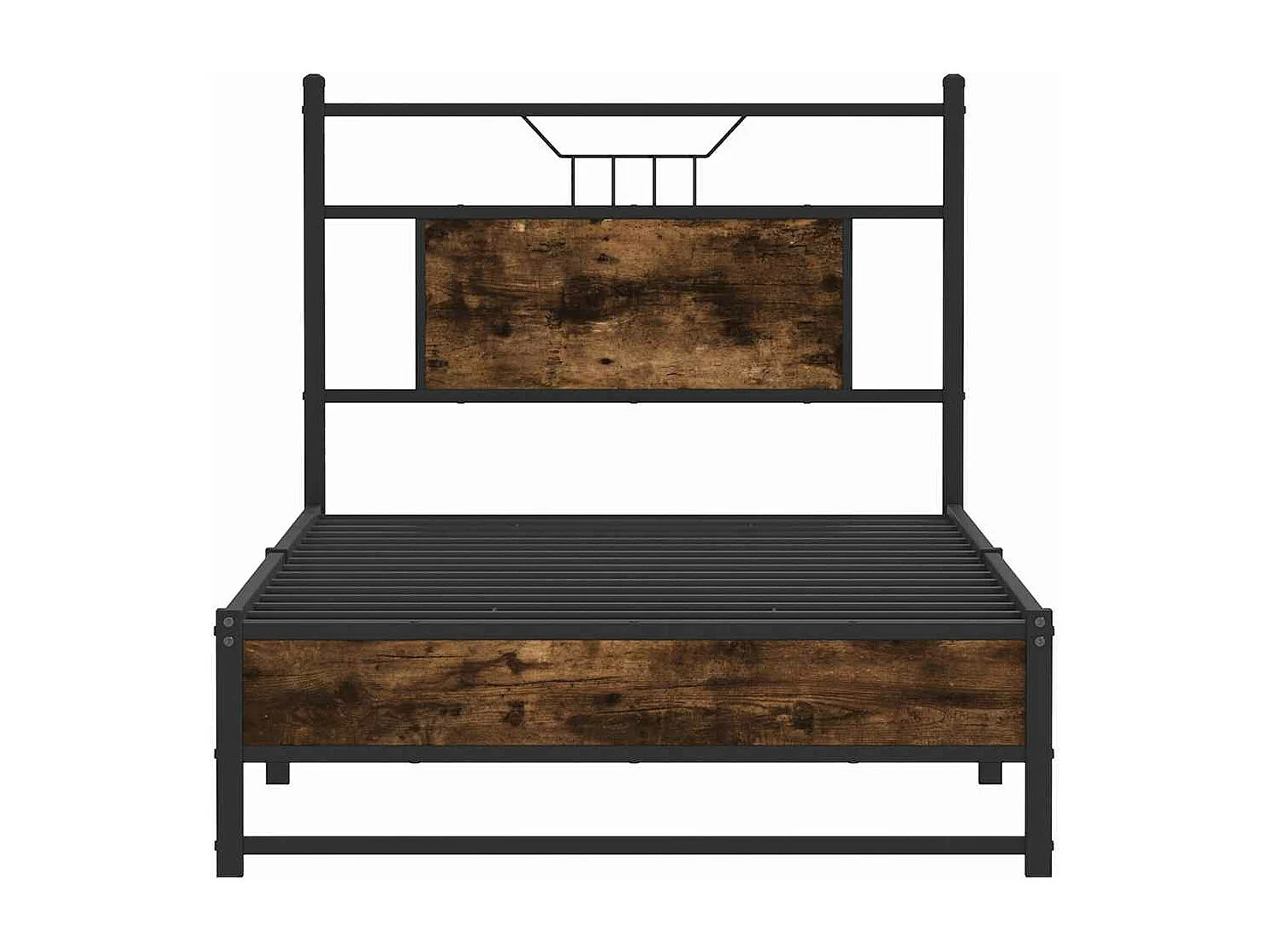 Cadre de lit sans matelas chêne fumé 75x190cm bois d'ingénierie