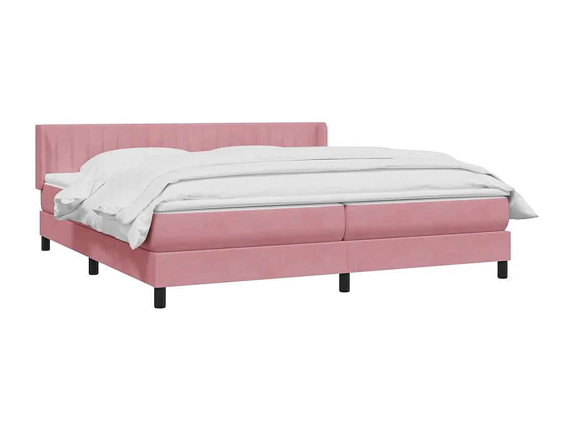 Cama com molas/colchão 180x210 cm veludo Rosa