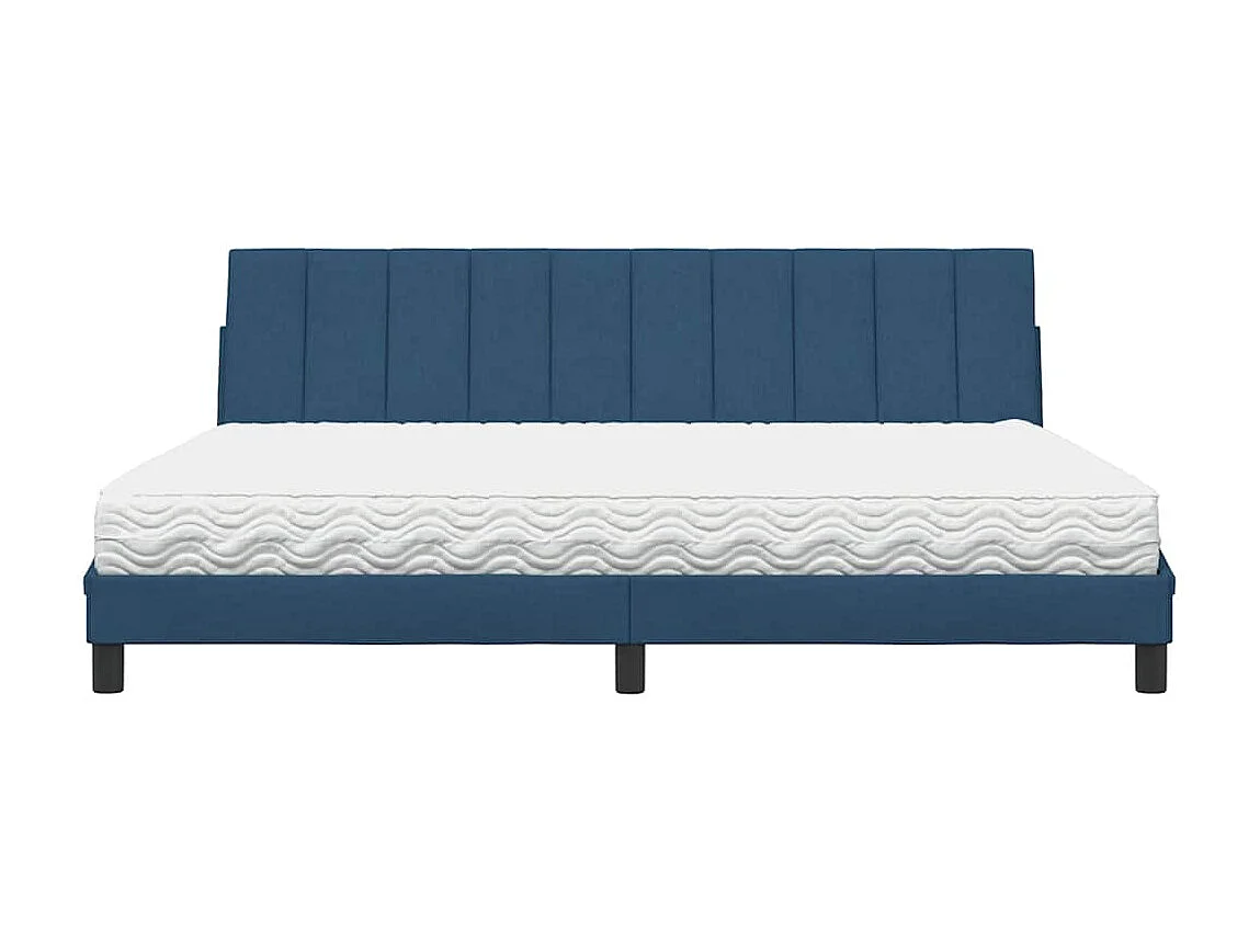 Lit avec matelas bleu 200x200 cm tissu