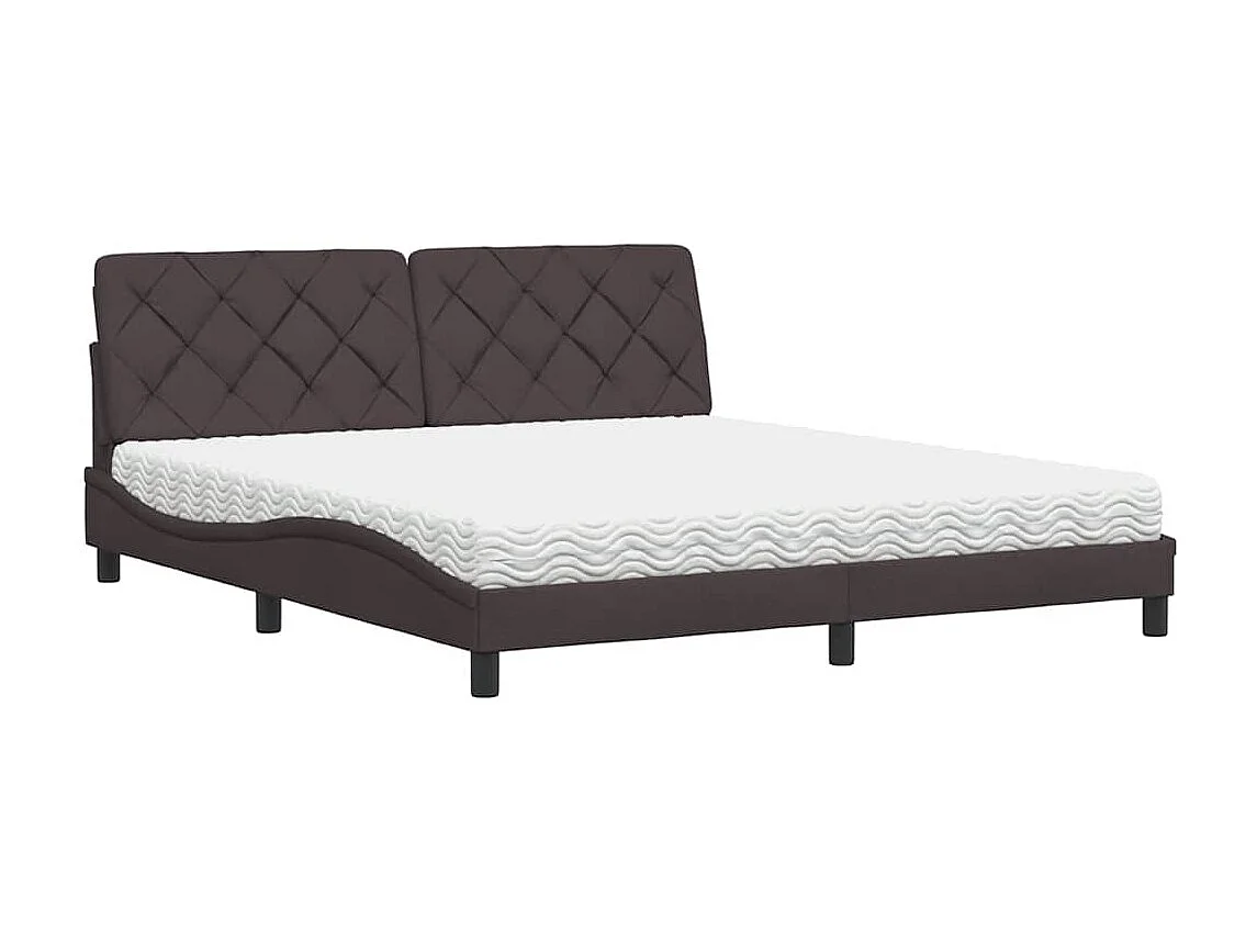Bed met matras stof donkerbruin 180x200 cm