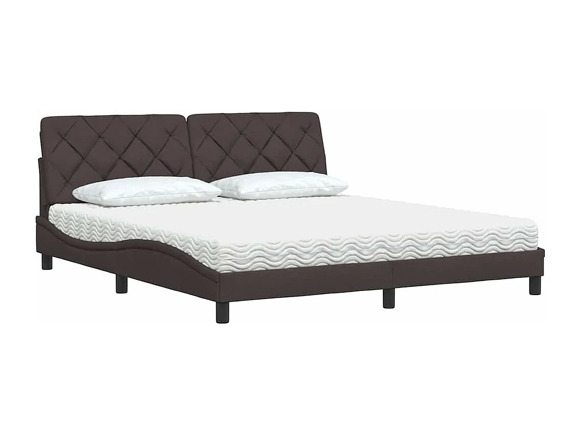 Bed met matras stof donkerbruin 180x200 cm