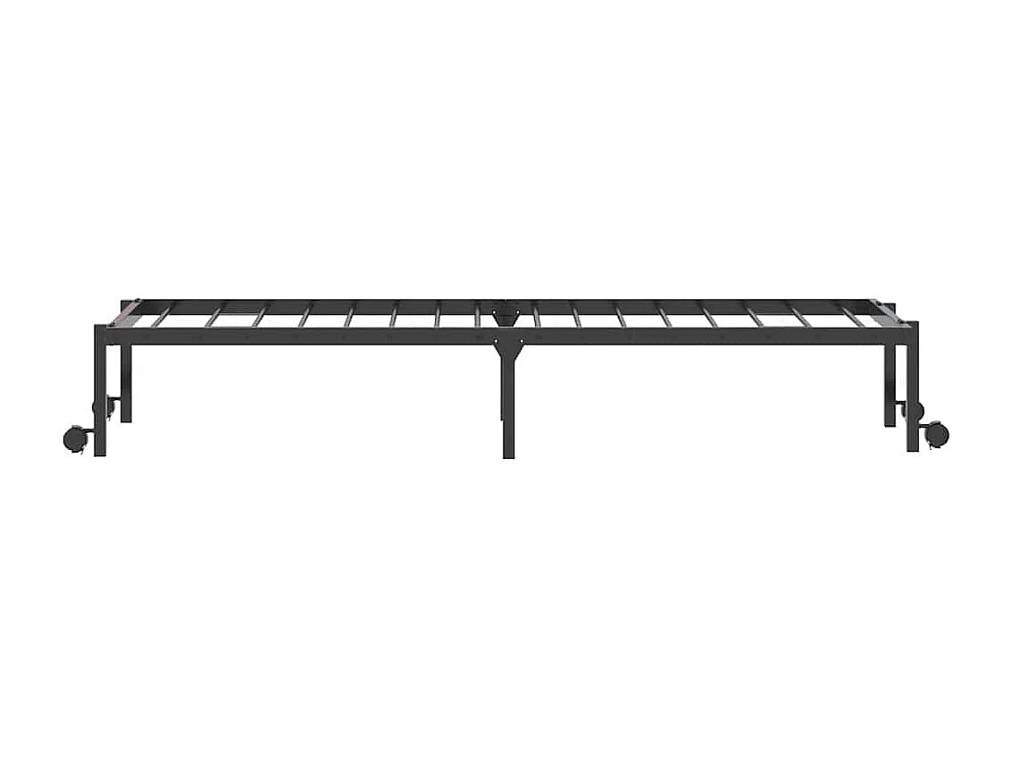 Cadre de lit sans matelas pliable noir 90x200 cm acier