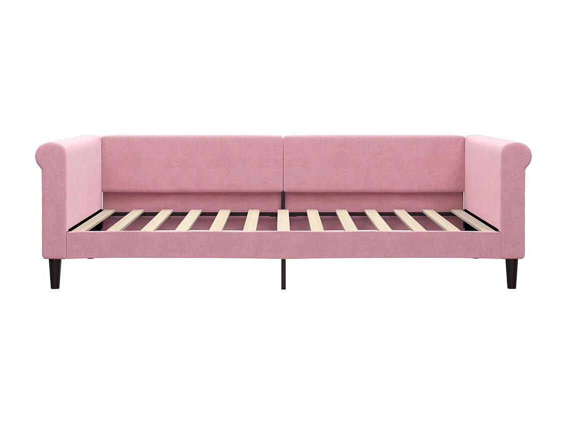 Sofá-cama com colchão 100x200 cm veludo rosa