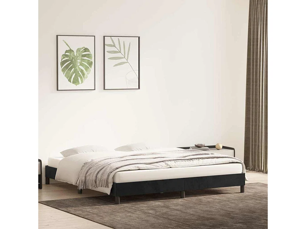 Bedframe zonder matras 180x220 cm fluweel zwart
