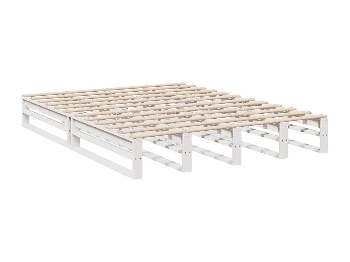 Cama com estante sem colchão 140x200 cm pinho maciço branco