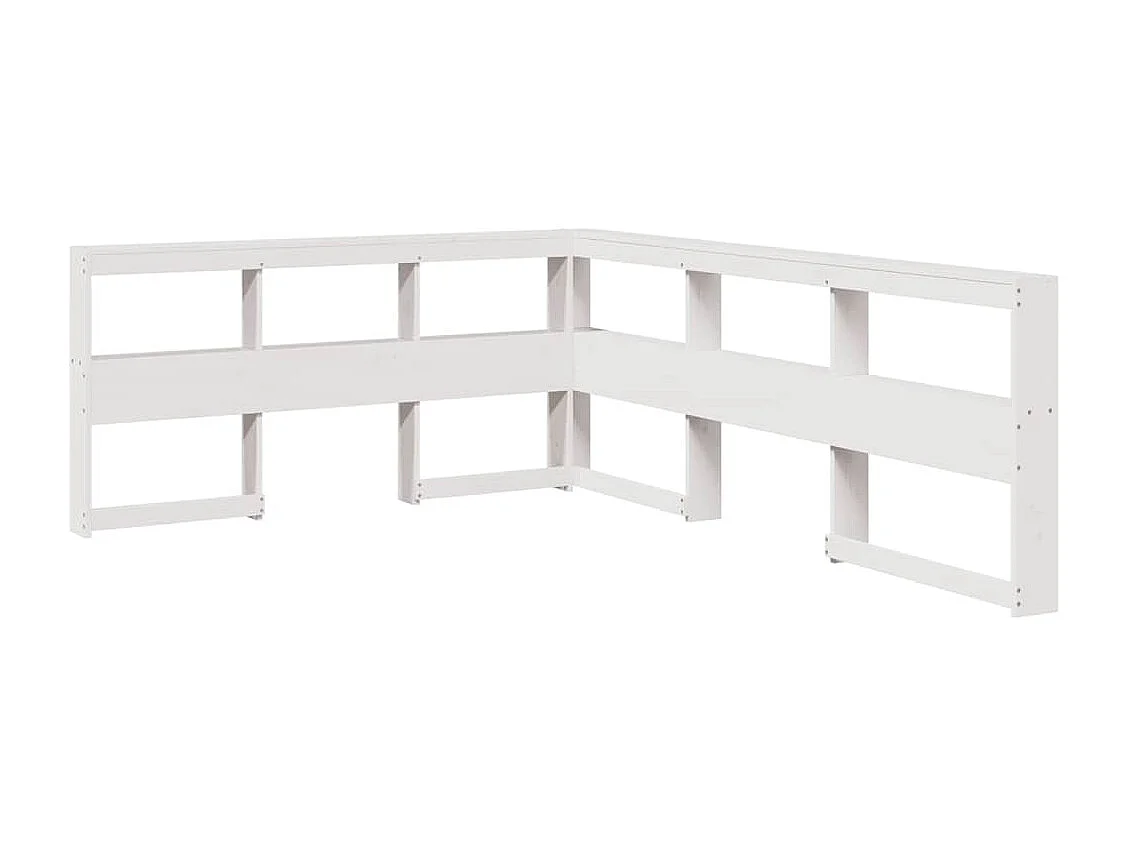 Cama com estante sem colchão 140x200 cm pinho maciço branco