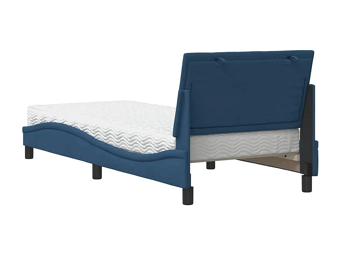 Bed met matras "Hanko" stof blauw 80x200 cm