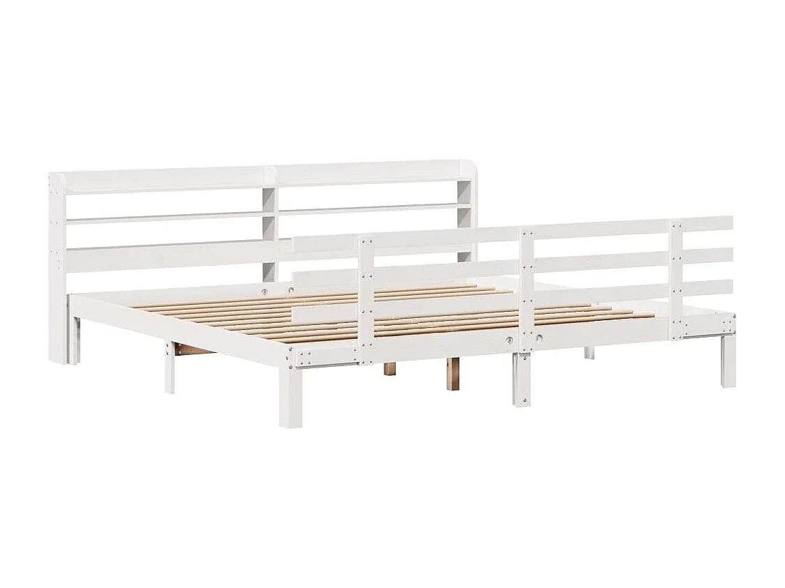 Bedframe met hoofdeinde zonder matras 180x200 cm wit