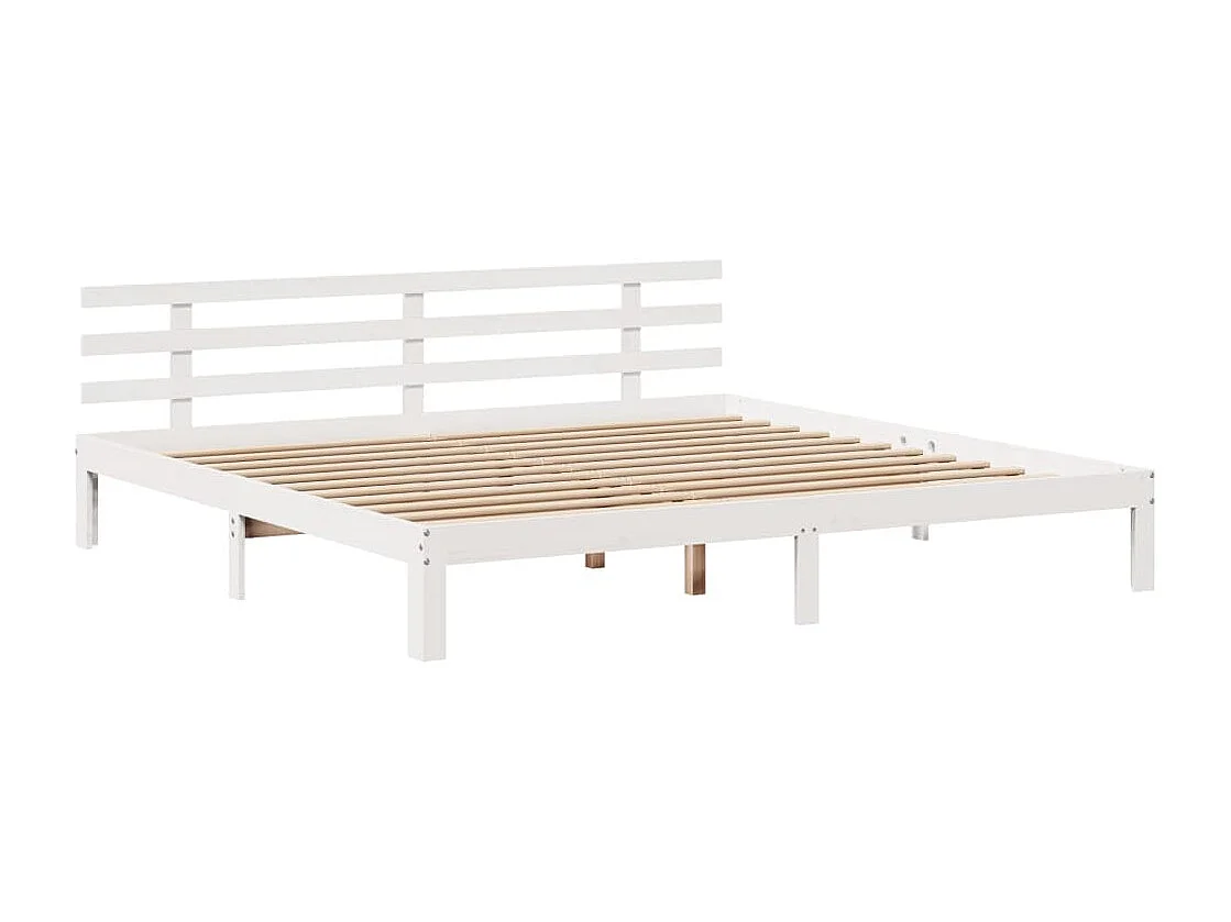 Estructura de cama con cabecero sin colchón blanco 180x200 cm