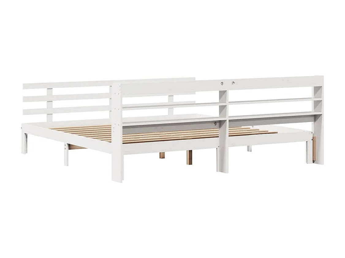 Estructura de cama con cabecero sin colchón blanco 180x200 cm