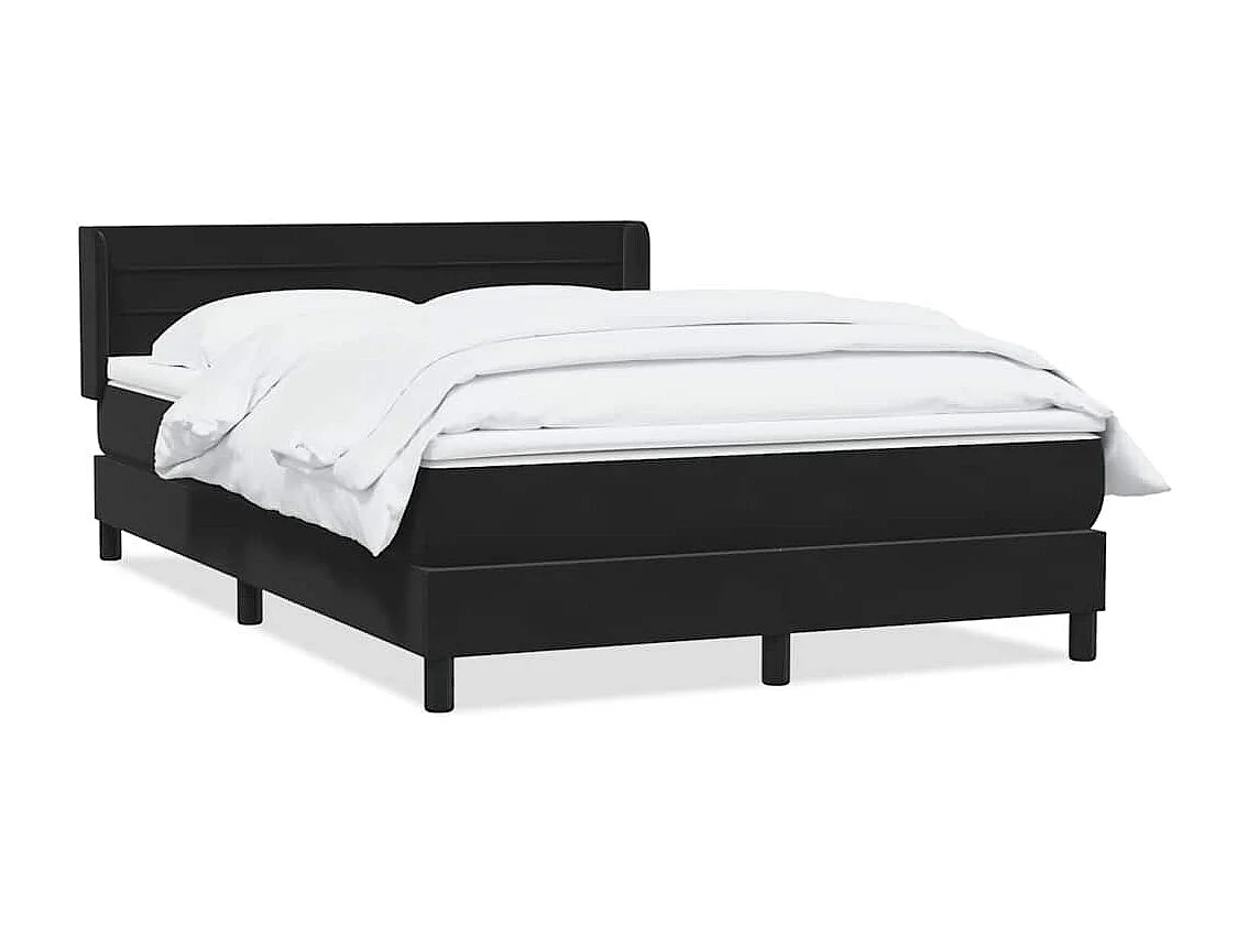 Cama com molas/colchão 160x220 cm veludo preto