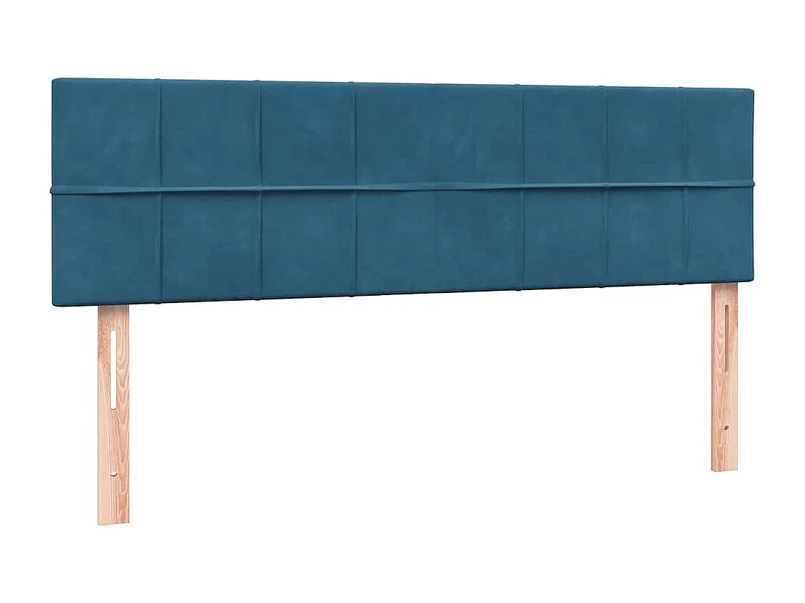 Cama box spring com colchão 160x210 cm veludo azul escuro