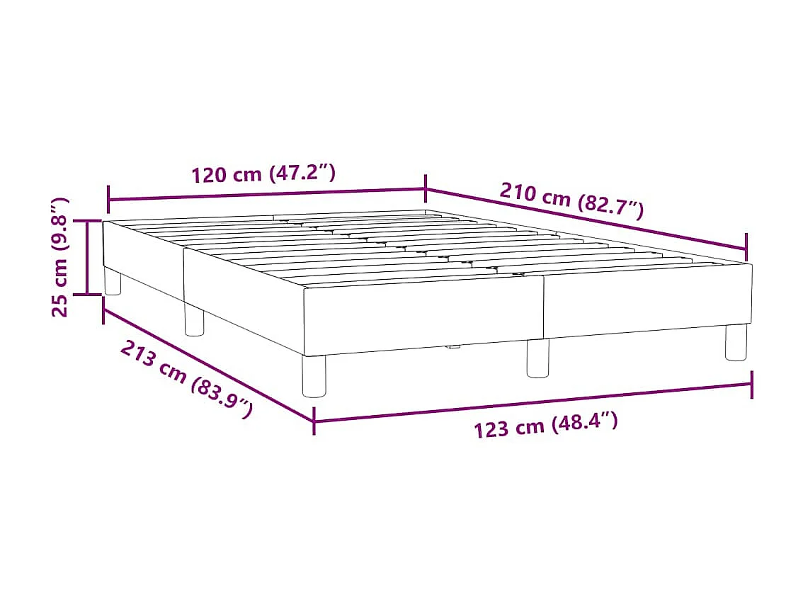 Estrutura de cama sem colchão 120x210 cm veludo azul escuro