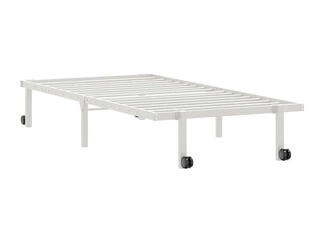 Bedframe zonder matras opvouwbaar 90x200 cm staal wit