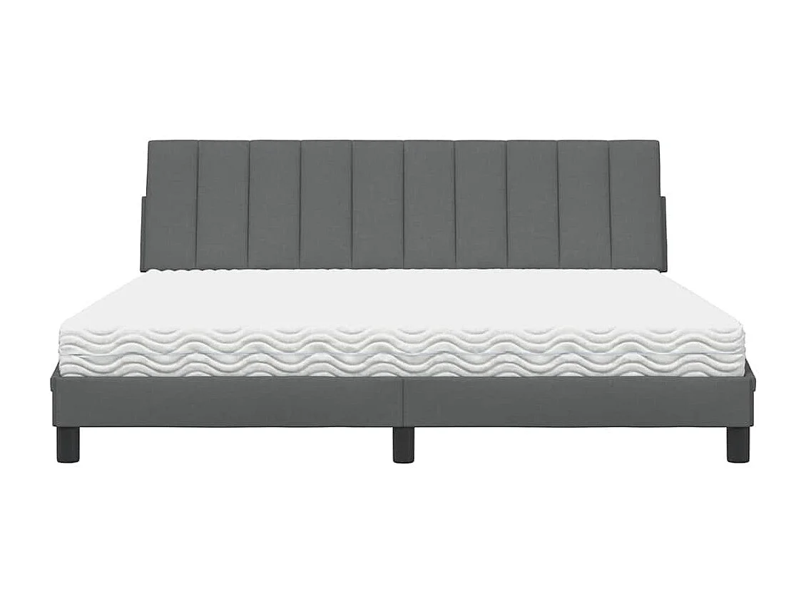 Bed met matras "Hanko" stof donkergrijs 180x200 cm