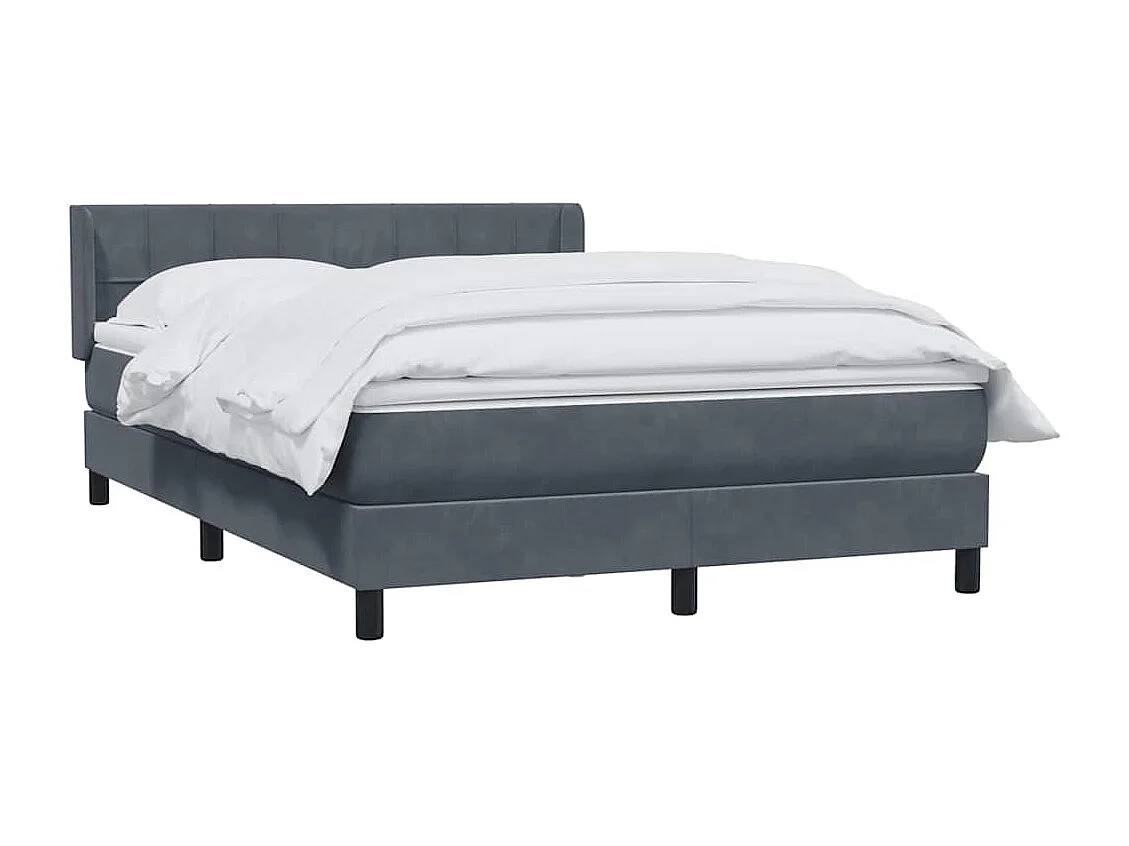 Cama com molas/colchão 160x210 cm veludo cinzento-escuro