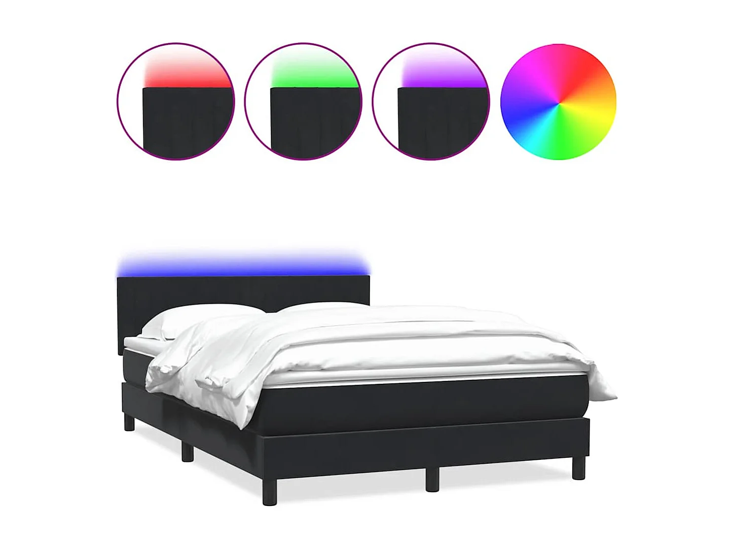 Cama com molas/colchão 140x220 cm veludo preto