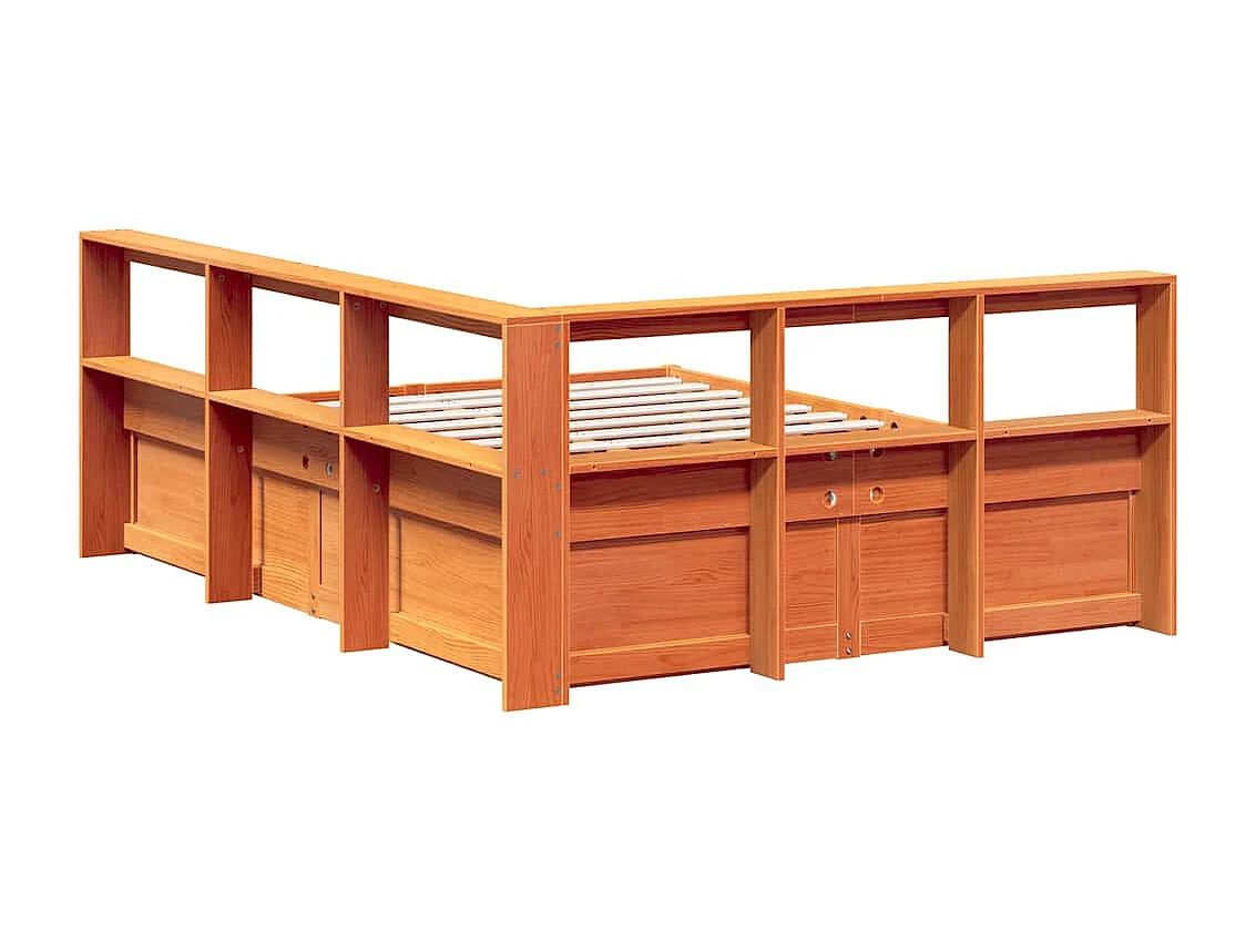 Cama com estante sem colchão 150x200 cm pinho maciço