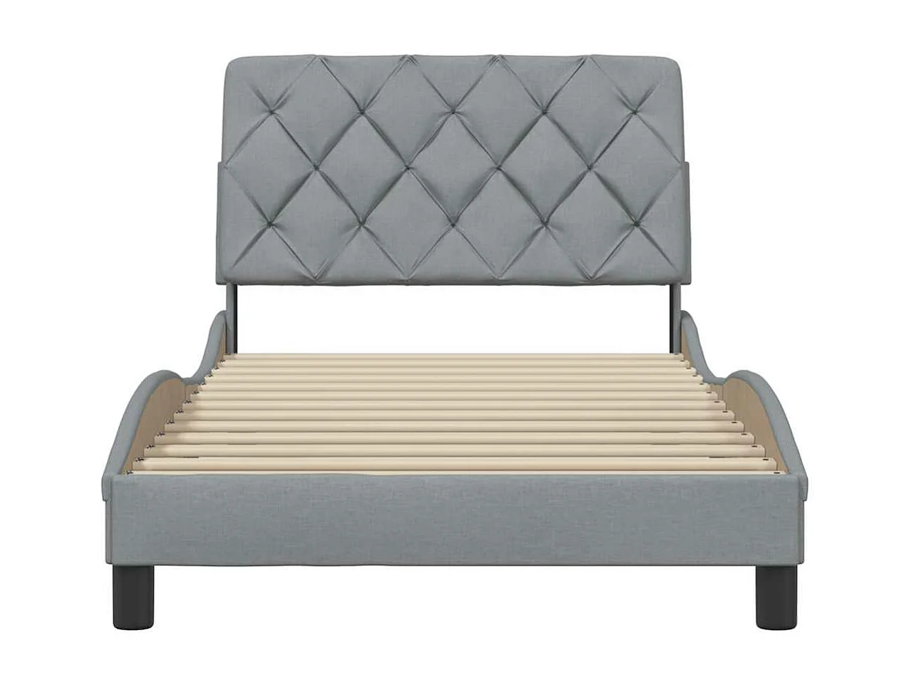 Cadre de lit sans matelas gris clair 100x200 cm tissu