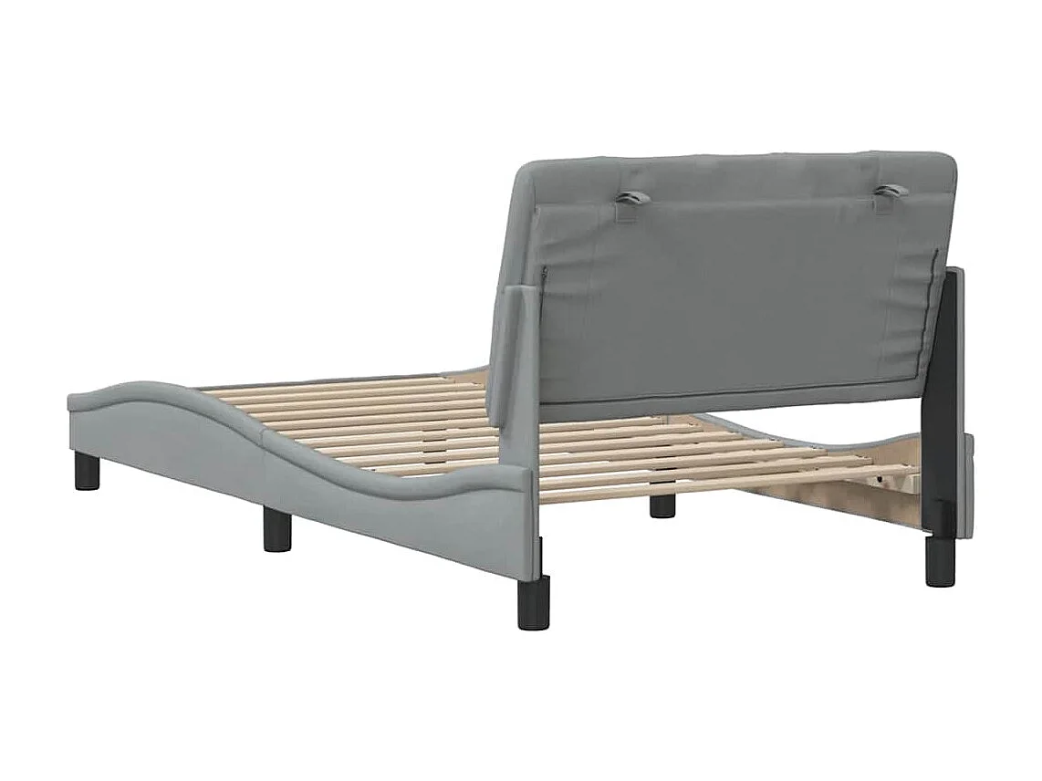 Cadre de lit sans matelas gris clair 100x200 cm tissu
