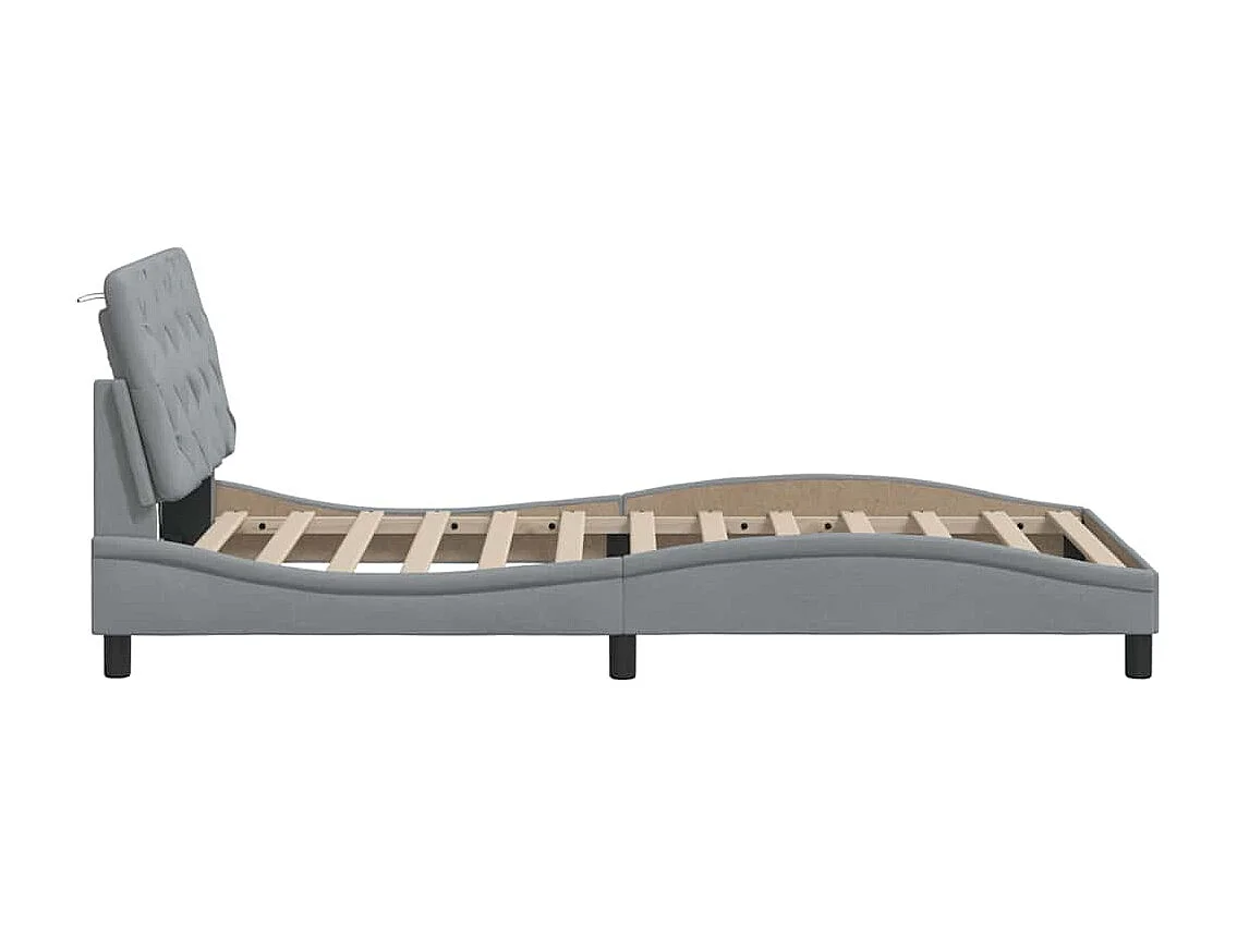 Bedframe zonder matras 100x200 cm stof lichtgrijs