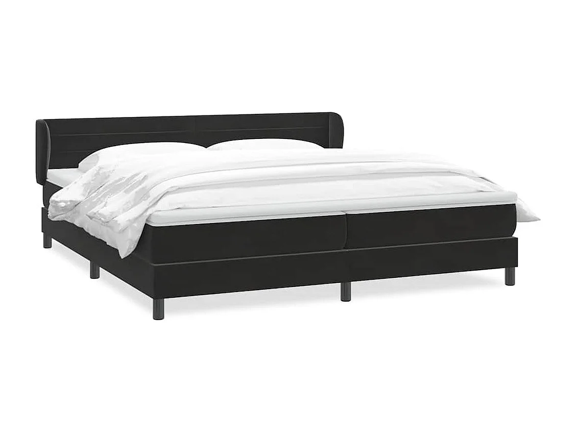 Cama com molas/colchões 180x220 cm veludo preto