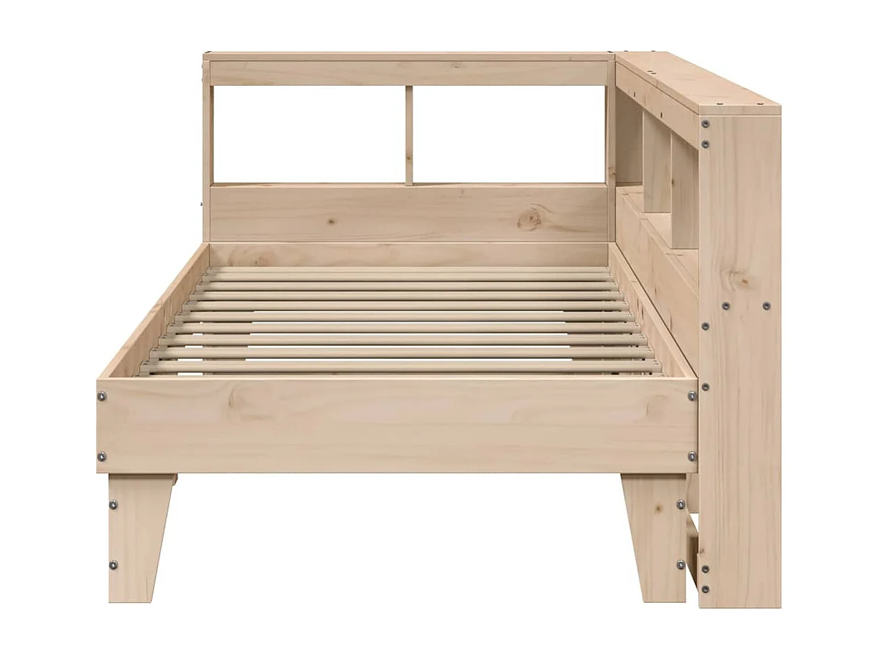 Bed met boekenkastukkenzonder matras massief grenenhout 90x200 cm