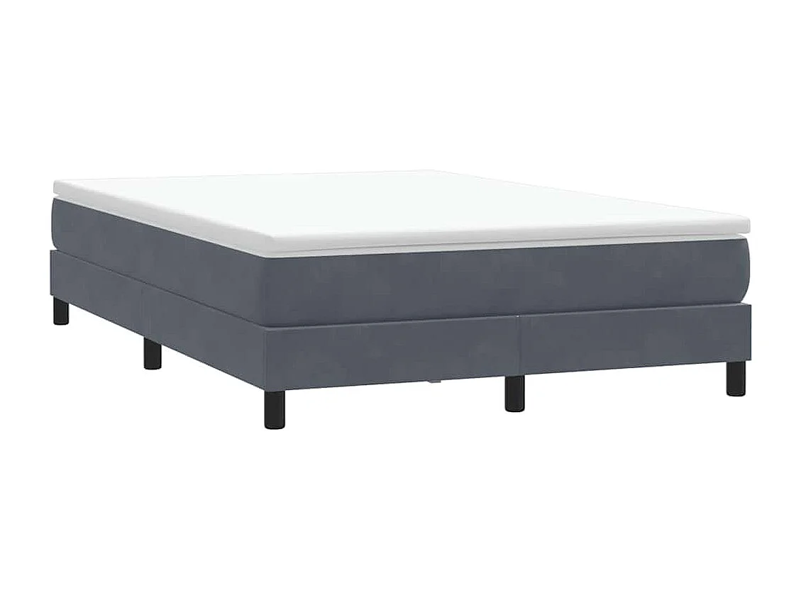 Boxspring zonder matras fluweel donkergrijs 140x210 cm