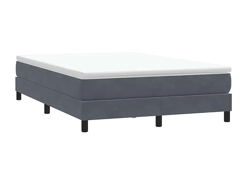 Boxspring zonder matras fluweel donkergrijs 140x210 cm