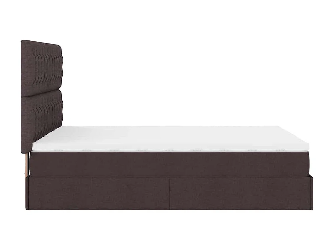 Estructura cama otomana colchón tela marrón oscuro 140x190cm