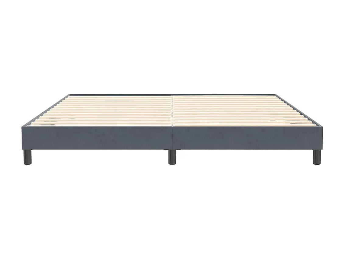 Cama com molas sem colchão 200x210 cm veludo cinzento-escuro